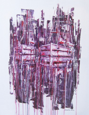 Картина под названием "PLUIE D'ARES" - Cardoso Manu, Подлинное произведение искусства, Масло Установлен на Деревянная рама д…