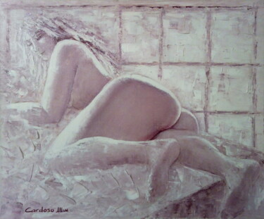Malarstwo zatytułowany „Violette Fragrance” autorstwa Cardoso Manu, Oryginalna praca, Olej Zamontowany na Drewniana rama nos…