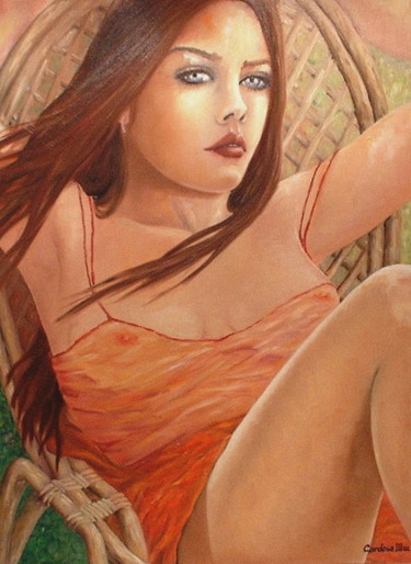 Картина под названием "Emmanuelle | La Cha…" - Cardoso Manu, Подлинное произведение искусства, Масло Установлен на Деревянна…