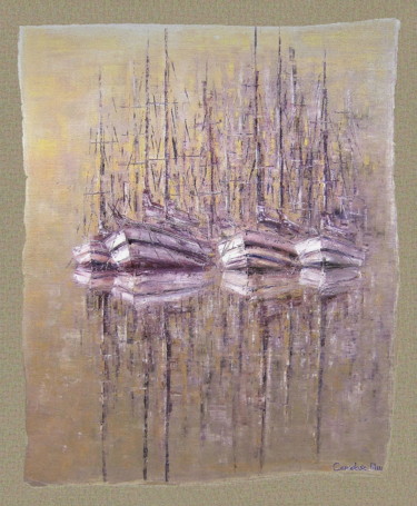 Pittura intitolato "ESCALE AUX SALINS |…" da Cardoso Manu, Opera d'arte originale, Olio