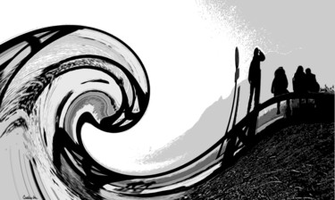 数字艺术 标题为“BLACK BREAKING WAVE…” 由Cardoso Manu, 原创艺术品, 2D数字工作