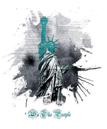 Digital Arts titled "Liberty - We The Pe…" by Cardoso Manu, Original Artwork, Digital Painting Mounted on Wood Stretcher fra…