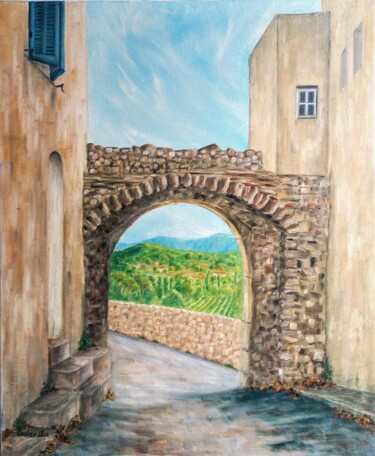 Pittura intitolato "Porte du Castellet…" da Cardoso Manu, Opera d'arte originale, Olio Montato su Telaio per barella in legno