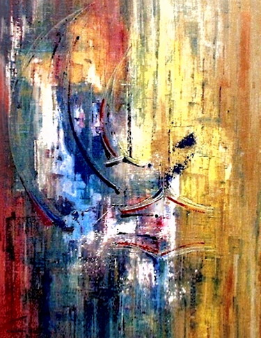 Painting titled "BRISE MARINE" by Cardoso Manu, Original Artwork, Oil Mounted on Wood Stretcher frame