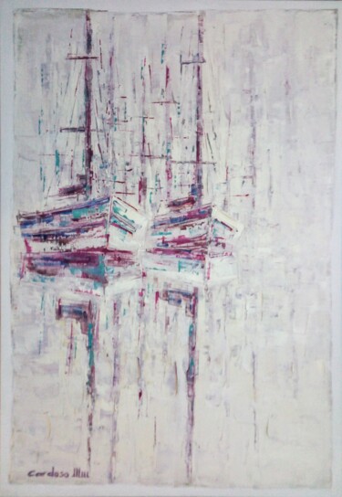 Peinture intitulée "ESCALE A FIGUEROLLES" par Cardoso Manu, Œuvre d'art originale, Huile Monté sur Châssis en bois