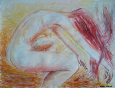 Schilderij getiteld "NATURAL DANCE" door Cardoso Manu, Origineel Kunstwerk, Aquarel