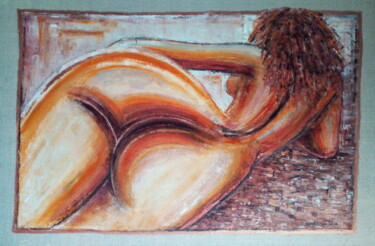 Painting titled "MAYA | Métisse" by Cardoso Manu, Original Artwork, Oil Mounted on Wood Stretcher frame