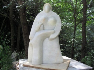 Sculpture titled "Maternité" by Stephane Carel, Original Artwork, Stone