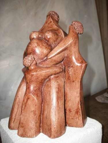 Sculpture titled "Maternité" by Stephane Carel, Original Artwork, Terra cotta