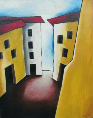 Peinture intitulée "rue" par Stephane Carel, Œuvre d'art originale