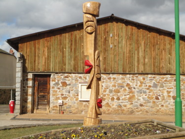 Sculpture intitulée "totem famille" par Stephane Carel, Œuvre d'art originale