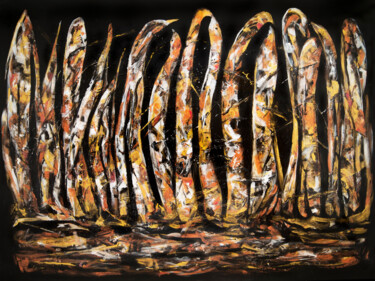 Картина под названием "Dancing in Birches" - Caren Keyser, Подлинное произведение искусства, Акрил