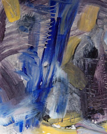 Картина под названием "Midnight Zig Zag" - Caren Keyser, Подлинное произведение искусства, Акрил