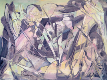 Schilderij getiteld "Purple Days" door Caren Keyser, Origineel Kunstwerk, Acryl