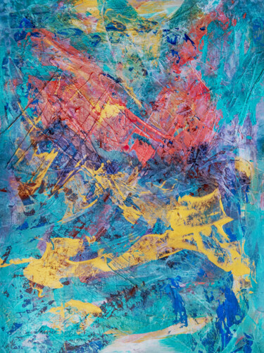 Картина под названием "Sparkle in the Pool" - Caren Keyser, Подлинное произведение искусства, Акрил