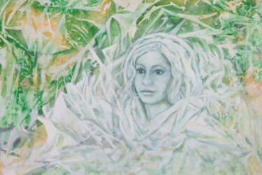 Картина под названием "Alabaster Girl" - Caren Keyser, Подлинное произведение искусства, Акрил Установлен на Деревянная рама…