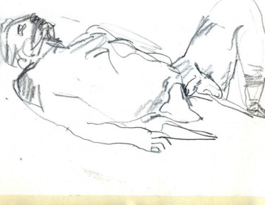 Drawing titled "Reclining man" by Niclas Lundqvist, Original Artwork