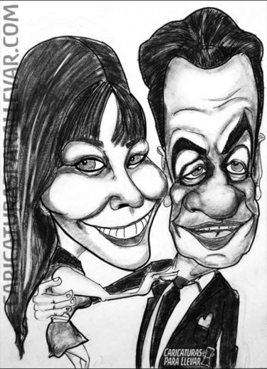 Drawing titled "Caricatura de Nicol…" by Caricaturas Para Llevar, Original Artwork, Other