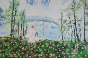 Картина под названием "Frau mit Kind" - Carina Eisenbarth, Подлинное произведение искусства, Акрил Установлен на Деревянная…