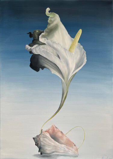 Malerei mit dem Titel "Cloud Flower" von Carina Martins, Original-Kunstwerk, Öl