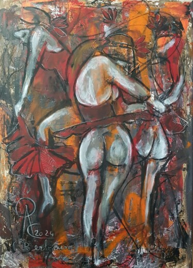 Painting titled "Avant le Gala" by Carine Berbain, Original Artwork, Acrylic Mounted on Wood Stretcher frame