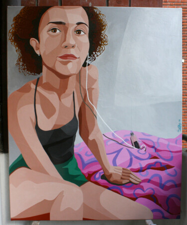 Malerei mit dem Titel "Jaane Capelle N'dia…" von Carine Capelle (Nelly), Original-Kunstwerk, Acryl Auf Keilrahmen aus Holz m…