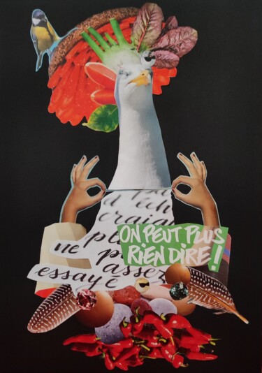 Collages intitulée "On peut plus rien d…" par Carine Capelle (Nelly), Œuvre d'art originale, Collages