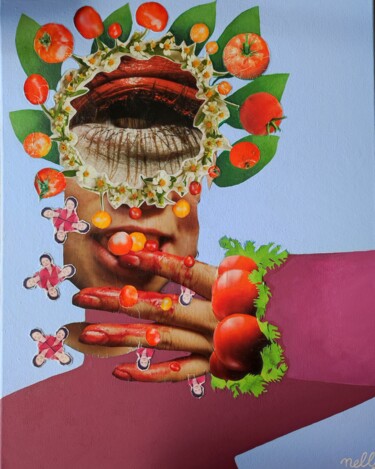 Collages intitulée "En saison c'est tom…" par Carine Capelle (Nelly), Œuvre d'art originale, Collages