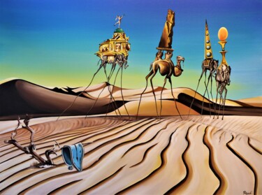 Pintura titulada "La caravane passe" por Carine Ricard, Obra de arte original, Acrílico Montado en Bastidor de camilla de ma…