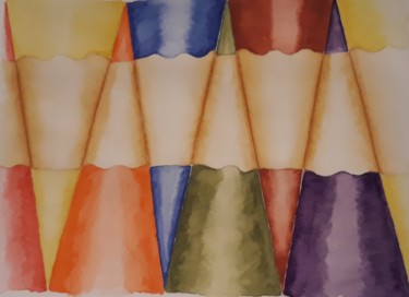 Schilderij getiteld "crayons-de-couleur.…" door Carine Perez, Origineel Kunstwerk, Aquarel