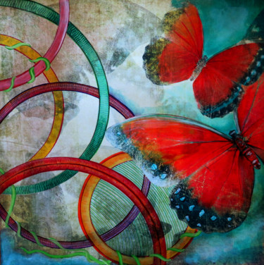 Malerei mit dem Titel "Le printemps" von Carine Augustiniak, Original-Kunstwerk, Tinte