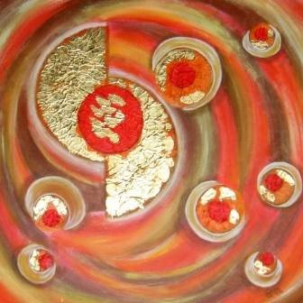 Painting titled "Sunburst" by Carine B, Original Artwork