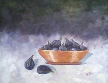 Painting titled "Small black figs" by Carine B, Original Artwork