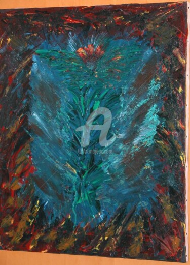 Peinture intitulée "Fleur sauvage" par Florence Cariou, Œuvre d'art originale, Huile
