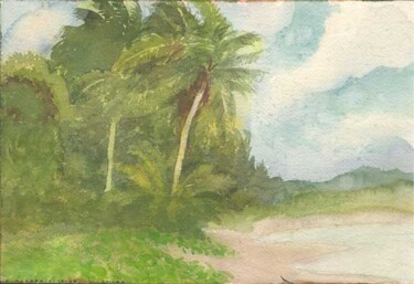 Painting titled "La Playa Samara" by Carl Aldana, Original Artwork