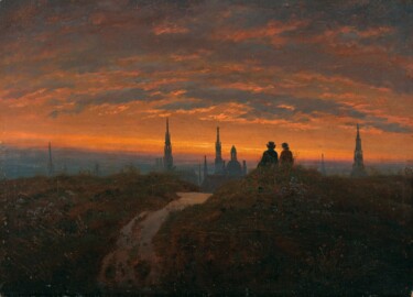 Malerei mit dem Titel "View of Dresden at…" von Carl Gustav Carus, Original-Kunstwerk, Öl