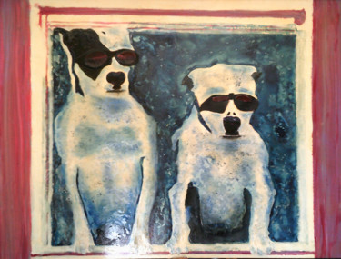 Malerei mit dem Titel "THE BLUES BROTHERS" von Carla Bertoli, Original-Kunstwerk, Acryl