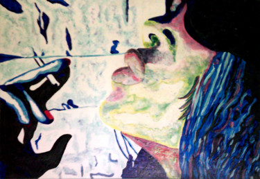 Schilderij getiteld "SENSUAL SMOKE" door Carla Bertoli, Origineel Kunstwerk, Acryl