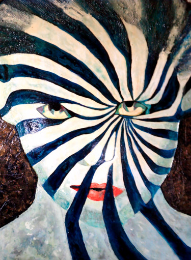 Schilderij getiteld "HYPNOTIC EYES" door Carla Bertoli, Origineel Kunstwerk, Acryl