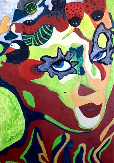 Painting titled "MISTERIOUSLY WOMAN…" by Carla Bertoli, Original Artwork, Acrylic