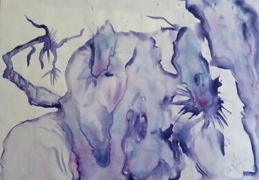 Painting titled "L'ORSETTO VIOLA" by Carla Favoino, Original Artwork, Acrylic
