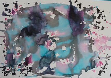 Pintura intitulada "Pozzanghera viola" por Carla Favoino, Obras de arte originais, Aquarela