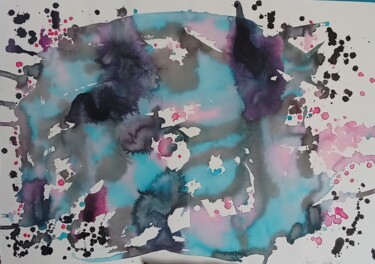 Painting titled "Pozzanghera viola" by Carla Favoino, Original Artwork, Watercolor