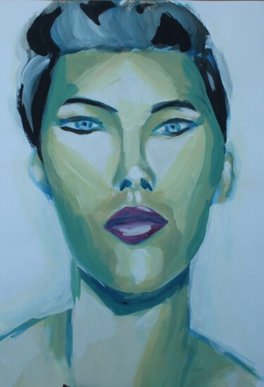 Pintura titulada "Donna ramarro" por Carla Favoino, Obra de arte original, Acrílico
