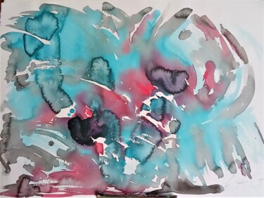 绘画 标题为“nuvola rossa e blu” 由Carla Favoino, 原创艺术品, 水彩
