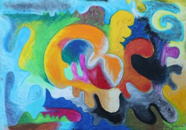 Peinture intitulée "GIOIA" par Carla Favoino, Œuvre d'art originale, Pastel