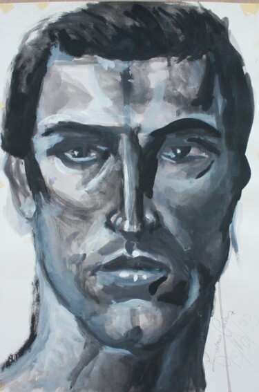 Pittura intitolato "ritratto di uomo" da Carla Favoino, Opera d'arte originale, Acrilico