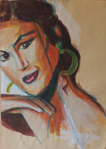 Painting titled "Cindy" by Carla Favoino, Original Artwork, Acrylic