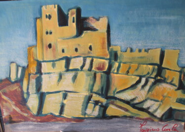 Painting titled "castello di roseto…" by Carla Favoino, Original Artwork, Acrylic