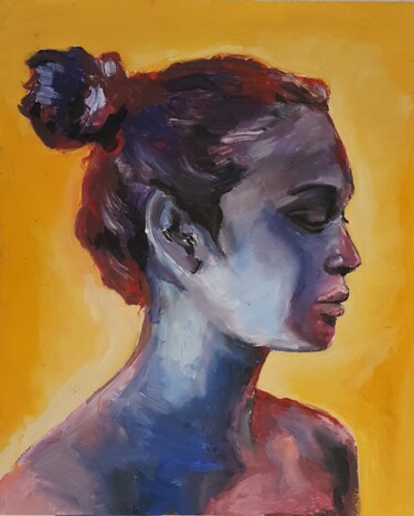 Painting titled "Louise" by Carla Gréau, Original Artwork, Oil